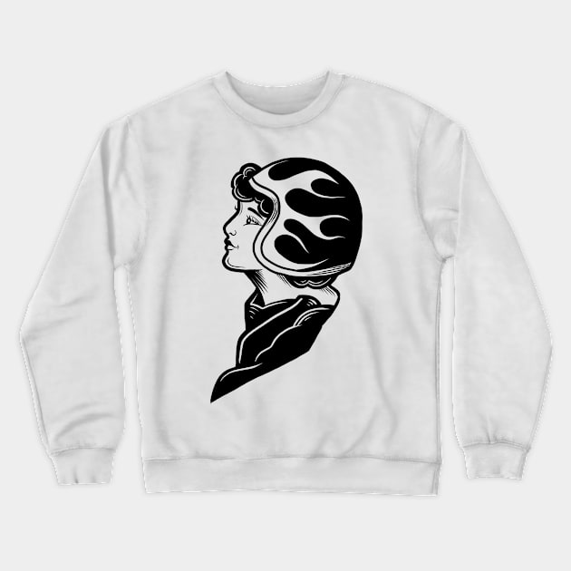 Woman motorcyclist Crewneck Sweatshirt by Adorline